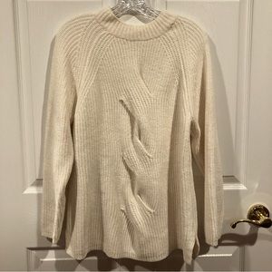 J.Jill ivory, chenille, casual sweater.